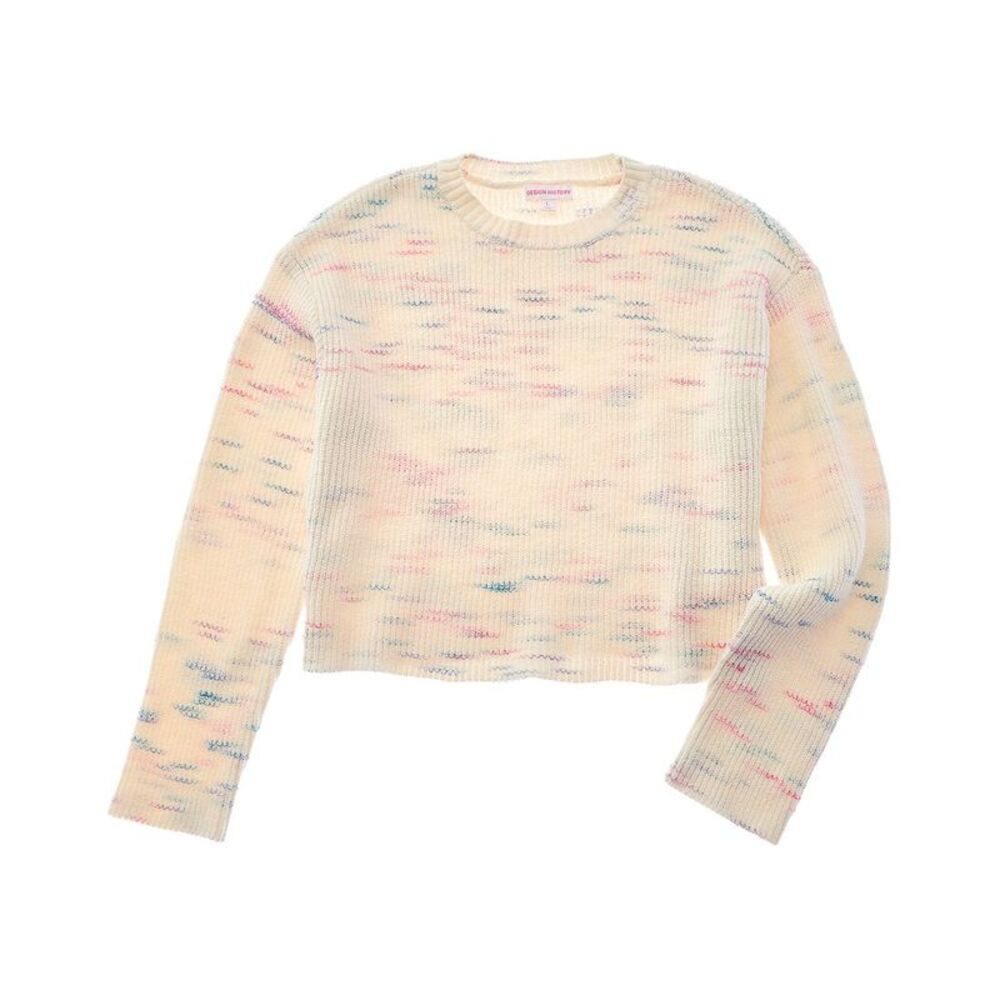 Design History Cream Multicolor Speckled Long Sleeve Tee
